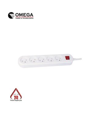 רב שקע 5 שקעים כולל מפסק + כבל כ1 מטר