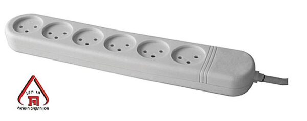 רב שקע 6 שקעים + כבל כ3 מטר