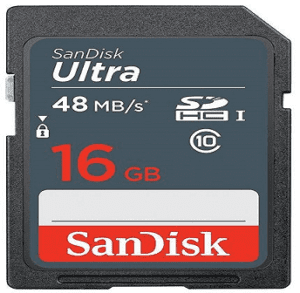 כרטיס זיכרון SANDISK SD ULTRA 48MB 16GB