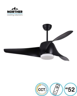 מאוורר תקרה דגם EMANUEL דקורטיבי  52"  NORTHER שחור