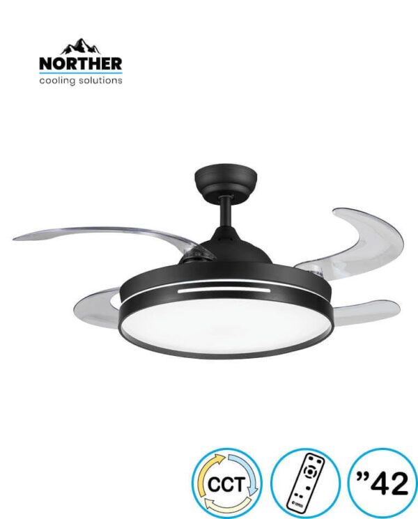מאוורר תקרה KATRINA דקורטיבי  42" NORTHER כנפיים מתקפלות