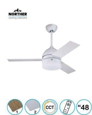 מאוורר תקרה דגם MISTRAL דקורטיבי  48"  NORTHER לבן