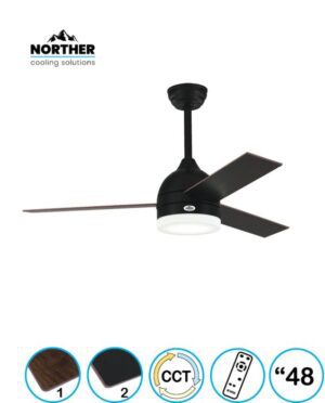 מאוורר תקרה דגם MISTRAL דקורטיבי  48"  NORTHER שחור