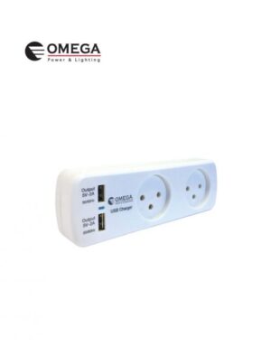 מטען כפול USB + מפצל 2 שקעים
