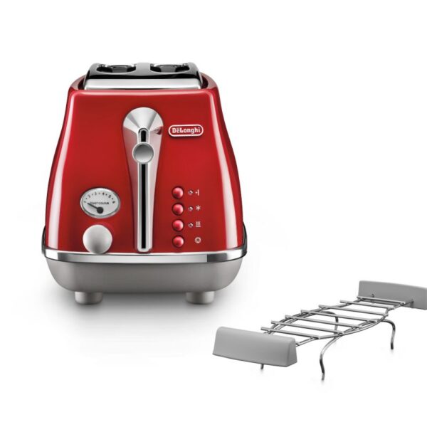 ⁦מצנם 2 פרוסות DELONGHI דגם CTOC2103 צבע אדום⁩ – תמונה ⁦2⁩