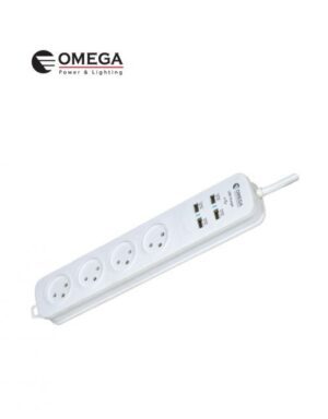 מטען 4 USB + רב שקע 4 שקעים