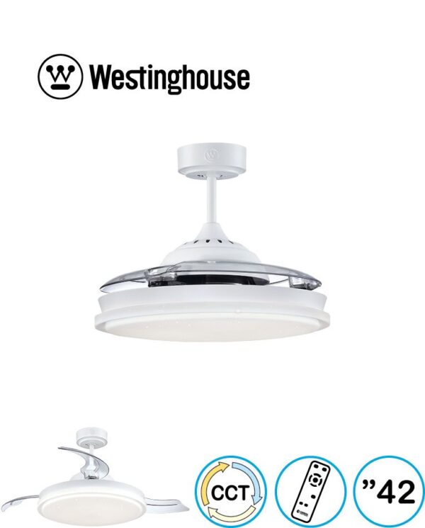 ⁦מאוורר תקרה WETINGHOUSE  גודל 42" CCT דגם PINTA⁩ – תמונה ⁦4⁩
