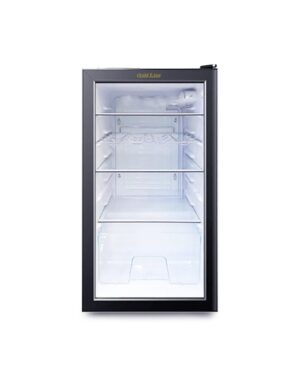 מקרר משרדי שחור דלת זכוכית ויטרינה גולדליין BC140GS