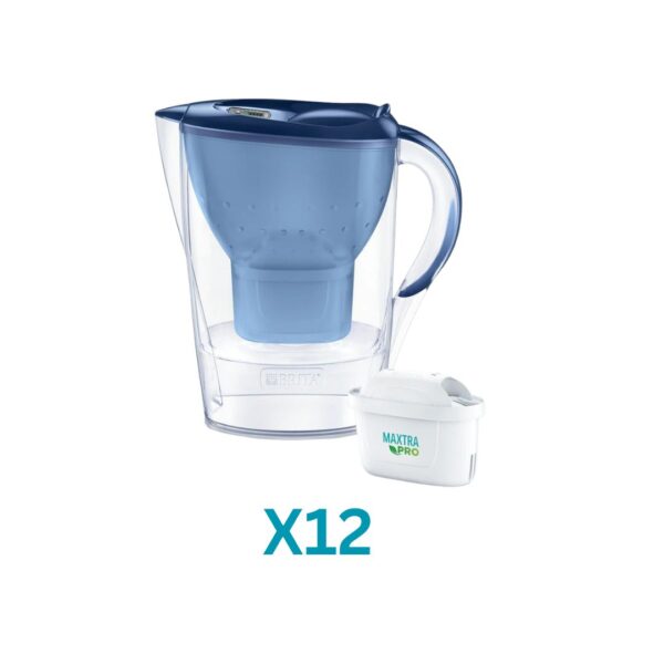 קנקן בריטה מרלה כחול + 12 פילטרים מקסטרה פרו