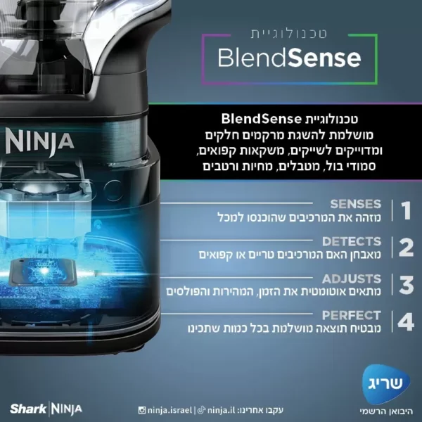 ⁦בלנדר נינגה עוצמתי NINJA DETECT דגם TB303⁩ – תמונה ⁦3⁩