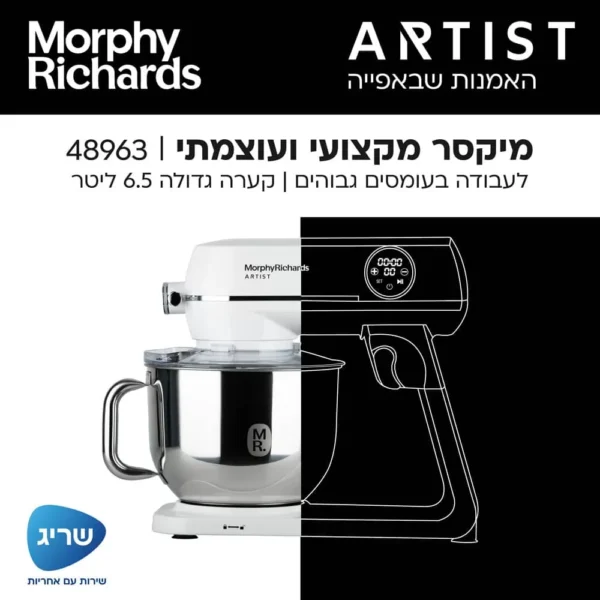⁦מיקסר מקצועי לבן Morphy Richards דגם 48963⁩ – תמונה ⁦2⁩