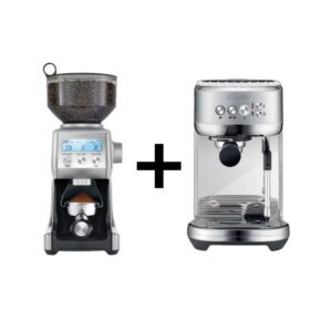 באנדל קפה BREVILLE מכונת קפה BES500 BAMBINO PLUS + מטחנת קפה BCG820
