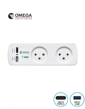 מפצל T2 + מטען USB ו-TYPE C