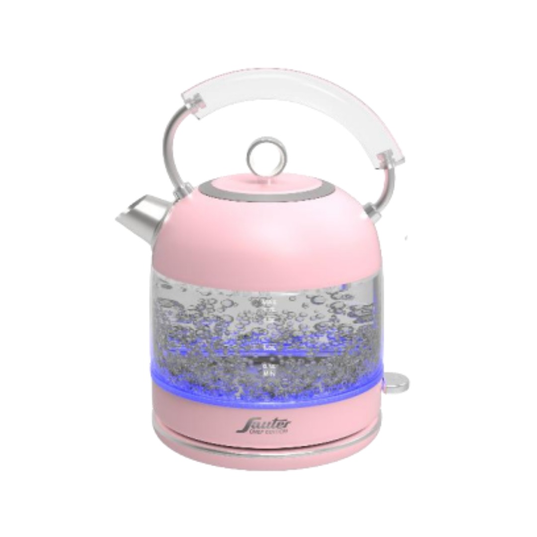 קומקום חשמלי זכוכית רטרו ורוד סאוטר דגם WK994P