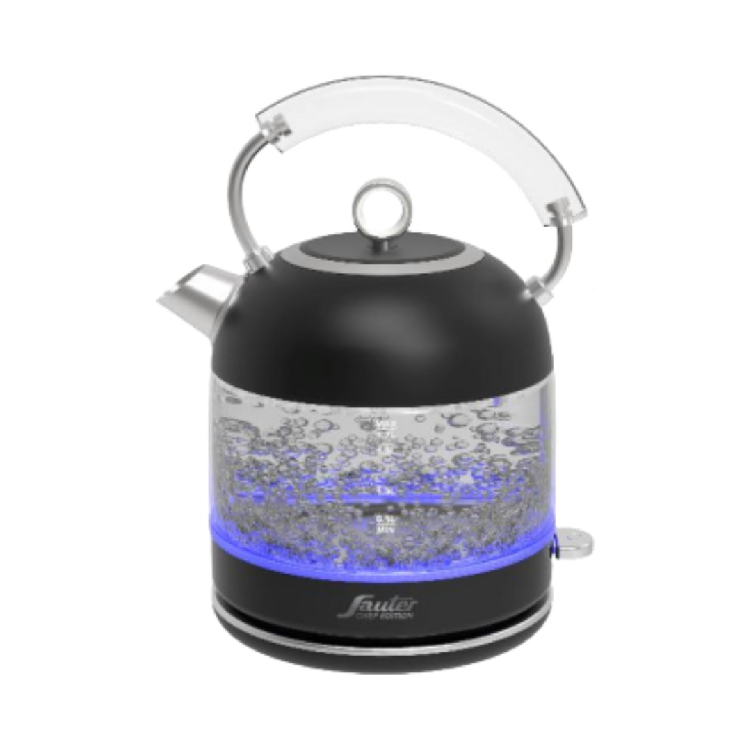 קומקום חשמלי זכוכית רטרו שחור סאוטר דגם WK994B