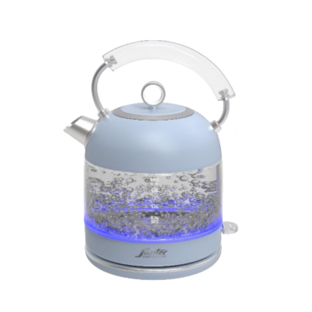 קומקום חשמלי זכוכית רטרו תכלת סאוטר דגם WK994AB