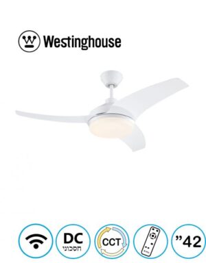 מאוורר תקרה WESTINGHOUSE ולריה CCT 42" Valeria לבן וויפיי